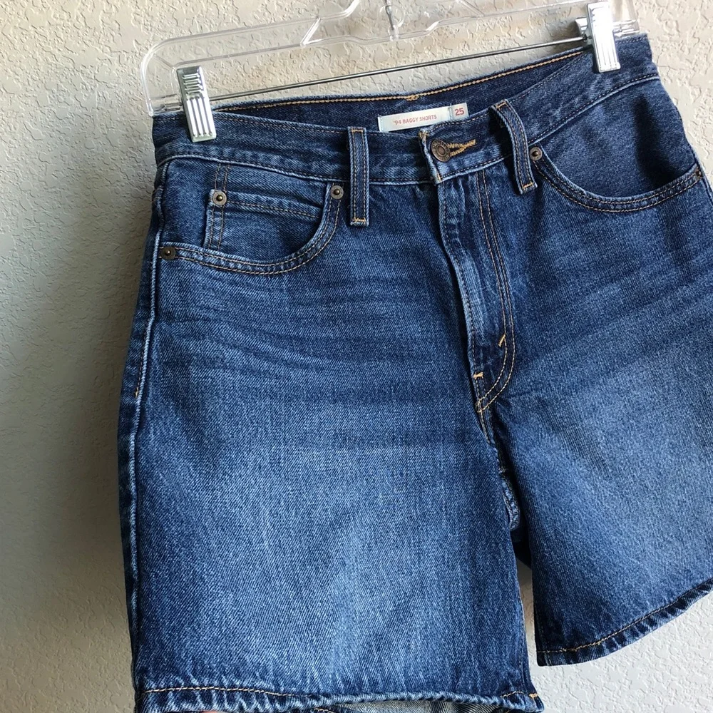 Levi’s 94 Baggy Shorts Jean Denim Dark Wash 25 100% Cotton